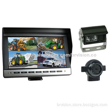 Rear-view Camera System with 10.1-inch Quad Monitor and Waterproof CameraNew